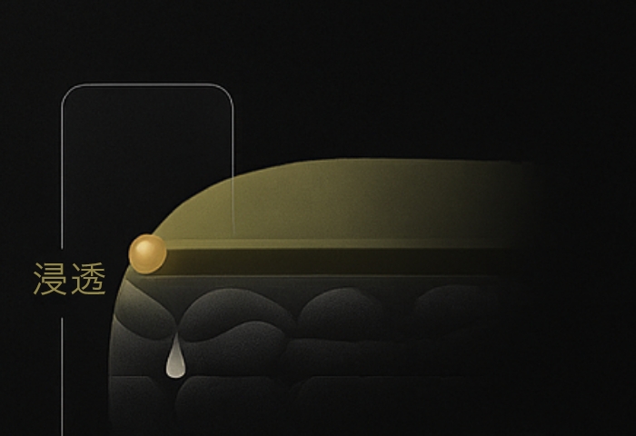 浸透する様子の図